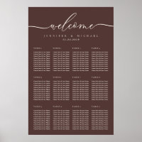 Chocolate Brown Welcome Wedding Placing Seating