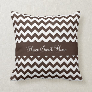 Chocolate Brownie Brown Chevron Cushion