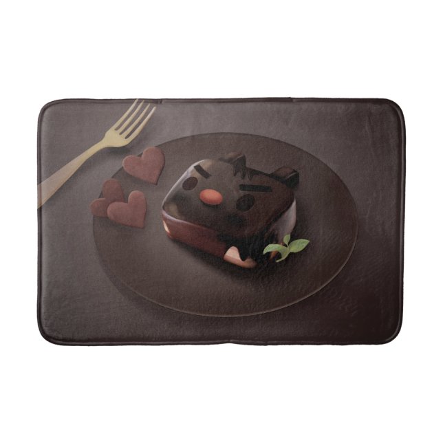 Chocolate Brownie Illustration Bath Mat (Front)