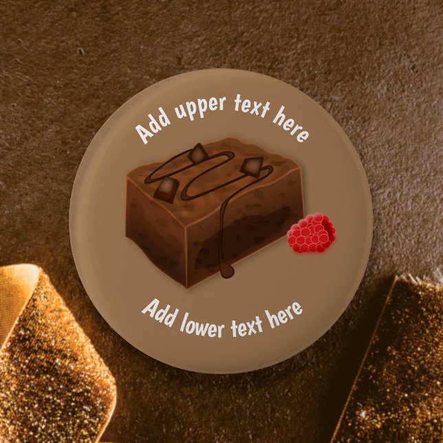Chocolate Brownie Traybake - Choc Dessert slogan 6 Cm Round Badge (Creator Uploaded)