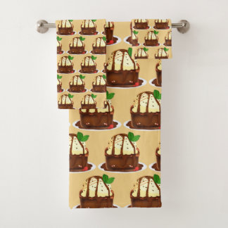 Chocolate Brownie With Vanilla Ice Cream Bath Towel Set