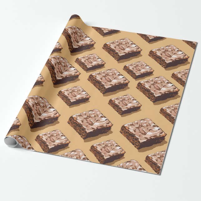 Chocolate Brownies Wrapping Paper (Unrolled)