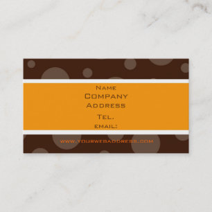 chocolate bubble orange, Name, Company, Address... Business Card