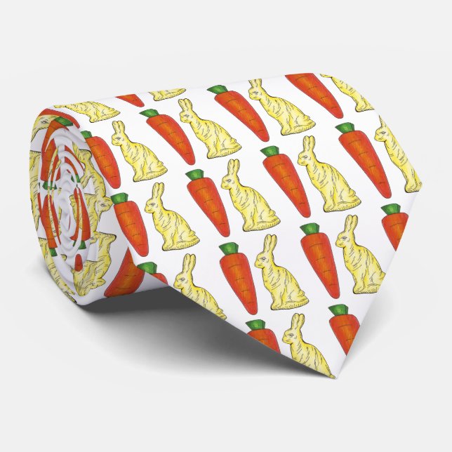 Chocolate Bunnies Carrots Easter Bunny Rabbit Tie (Rolled)