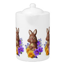 Chocolate Bunny in Flowers Easter