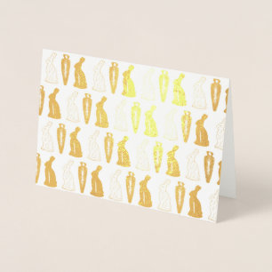 Chocolate Bunny Rabbit Carrot Easter Candy Bunnies Foil Card
