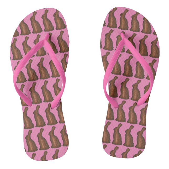Chocolate Bunny Rabbit Easter Basket Candy Jandals (Footbed)