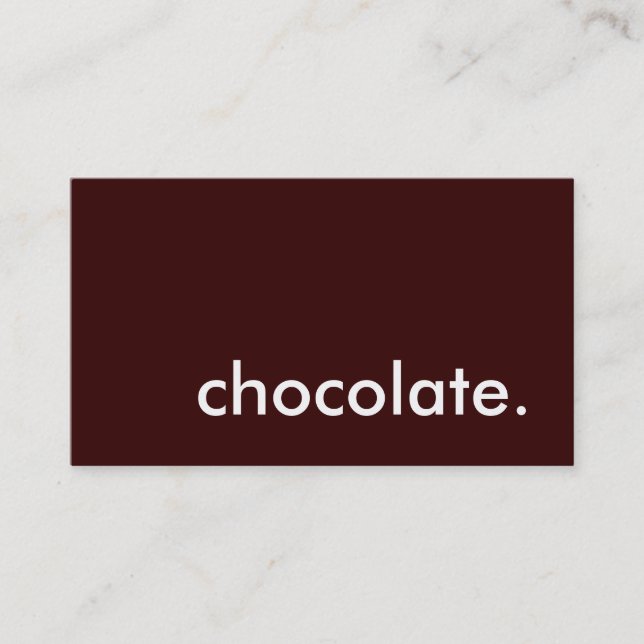chocolate. business card (Front)
