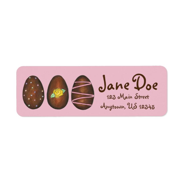 Chocolate Buttercream Easter Egg Candy Address (Front)