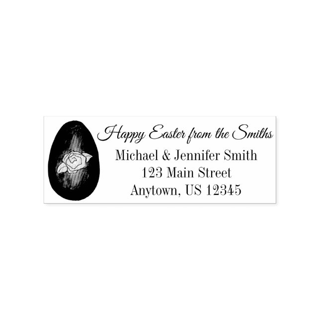 Chocolate Buttercream Easter Egg Candy Icing Rose Rubber Stamp (Imprint)