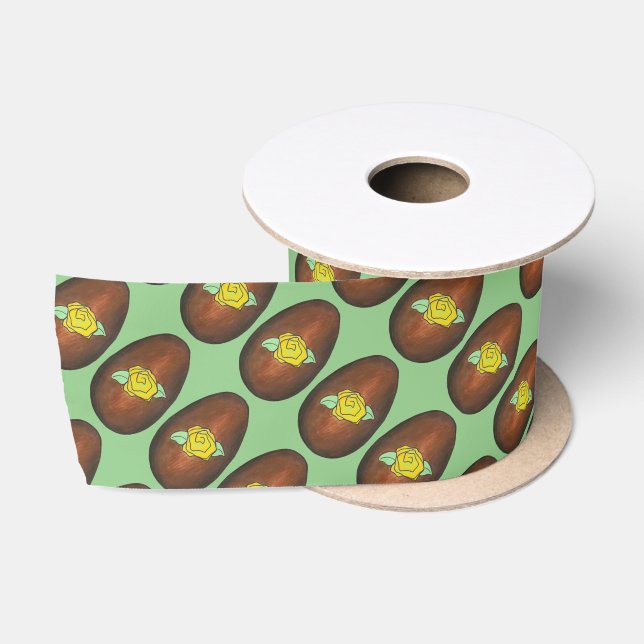 Chocolate Buttercream Easter Egg Candy Satin Ribbon (Spool)