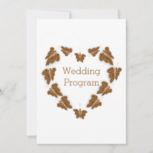 Chocolate Butterflies Design Wedding Program