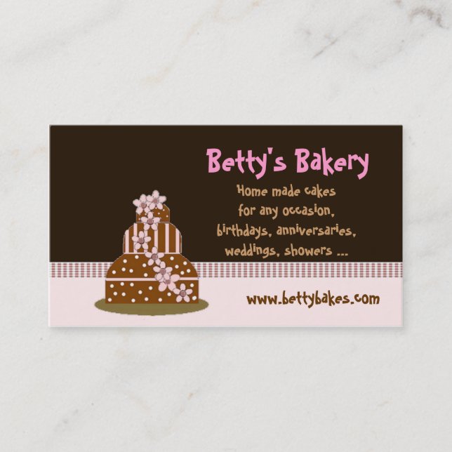 Chocolate Cake Bakery Business Card (Front)