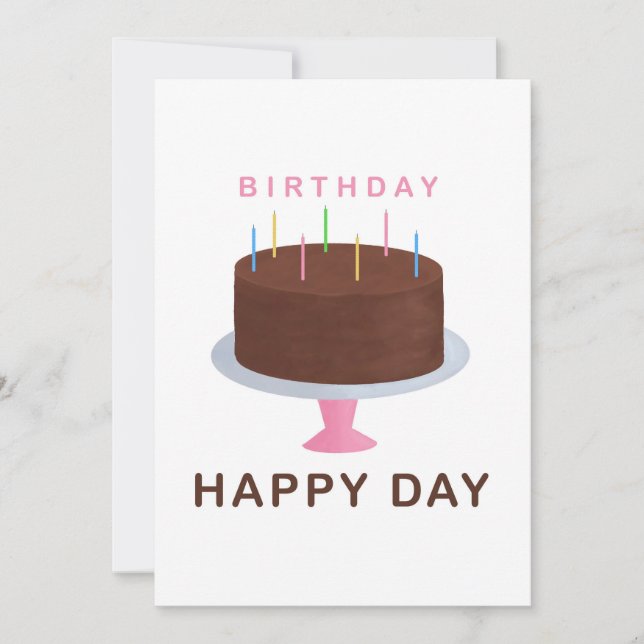 Chocolate cake birthday card (Front)