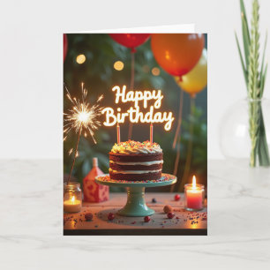 Chocolate Cake Birthday Card