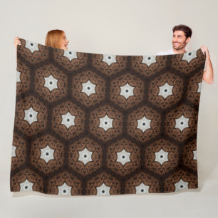 Chocolate Cake Brown Hexagon Pattern Fleece Blanket