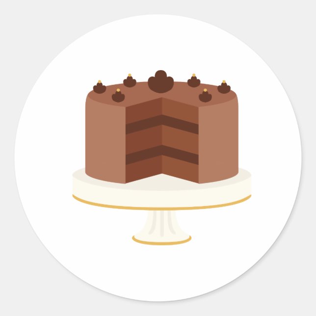 Chocolate Cake Classic Round Sticker (Front)