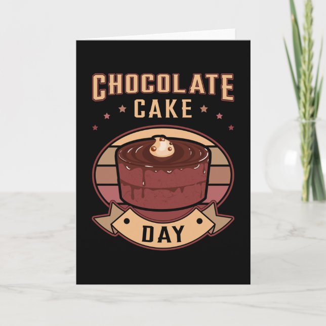 Chocolate Cake Day Candy Sweet Cocoa Gift Idea Card (Front)