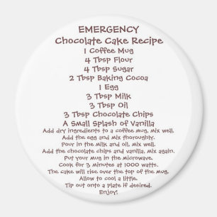 Chocolate Cake in a Mug Recipe 2 Magnet