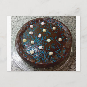 Chocolate cake postcard