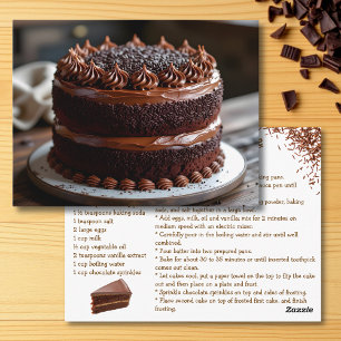 Chocolate Cake Recipe Postcard