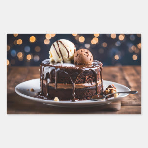 Chocolate Cake Rectangular Sticker