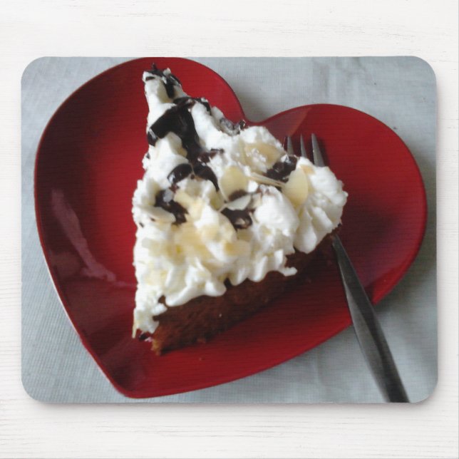 Chocolate Cake Red Heart Love Romantic Mouse Pad (Front)