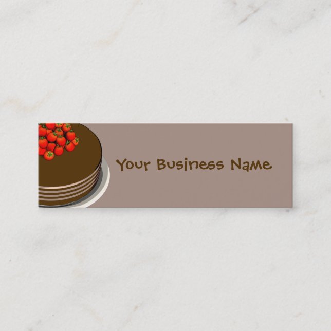 Chocolate Cake & Strawberries Business Cards (Front)