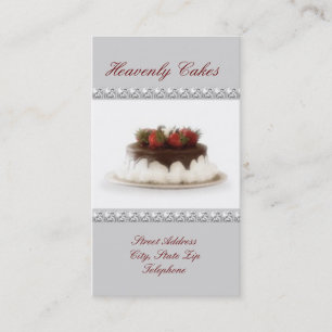 Chocolate Cake with Diamonds Accent Business Cards