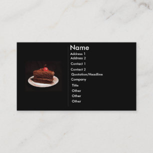 Chocolate Cake with Strawberries Business Card