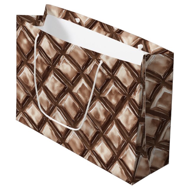 Chocolate Candy Bar Birthday Large Gift Bag (Front Angled)