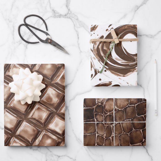Chocolate Candy Bar Birthday Wrapping Paper Sheet (Front)