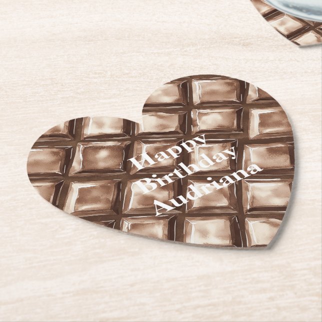 Chocolate Candy Bar   Paper Coaster (Angled)