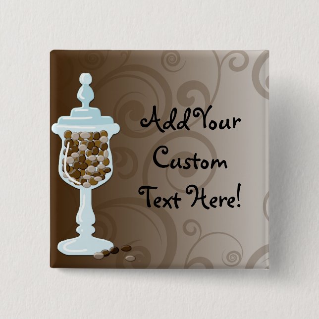 Chocolate Candy Buffet Bar, Urn of Sweets 15 Cm Square Badge (Front)