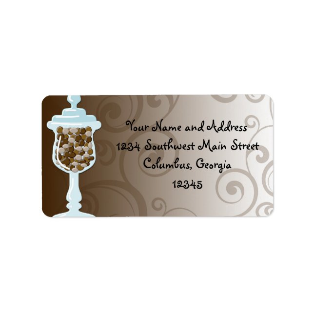 Chocolate Candy Buffet Bar, Urn of Sweets Label (Front)