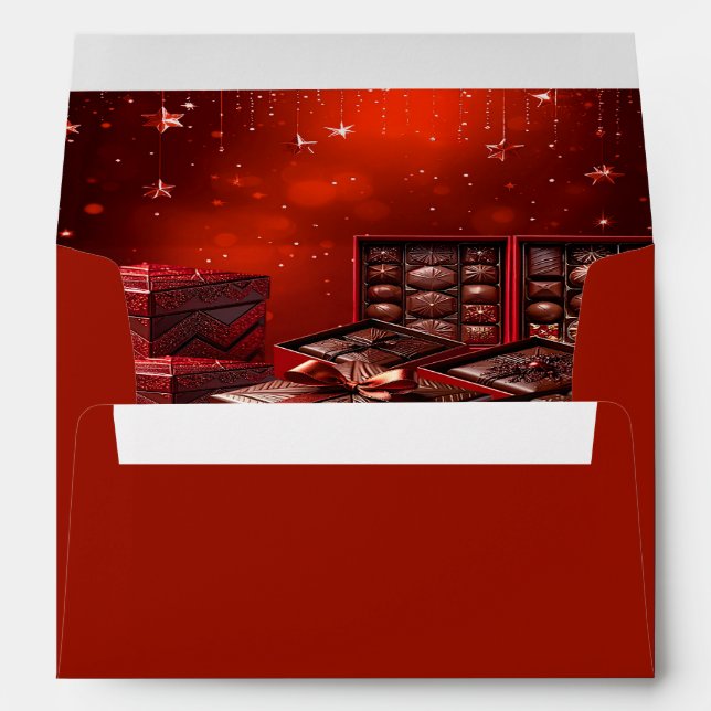 Chocolate Candy Christmas Holiday Envelope (Back (Bottom))