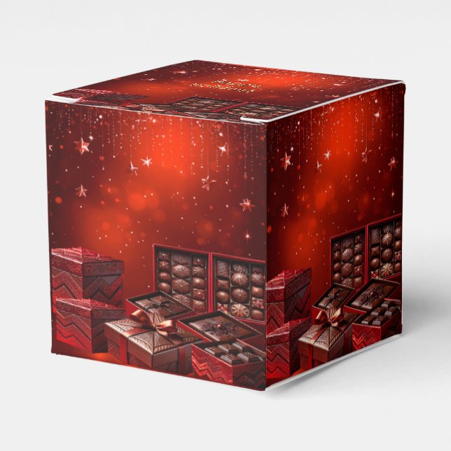 Chocolate Candy Christmas Holiday Favour Box (Front Side)