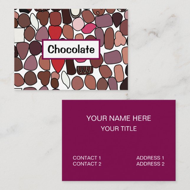 Chocolate Candy Confectionery  Business Card (Front/Back)