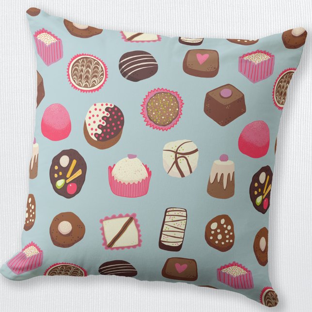 Chocolate Candy Confectionery Cushion (Chocolates and candies throw pillow)