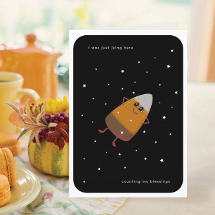 Chocolate Candy Corn "Counting My Blessings" Fall Holiday Card