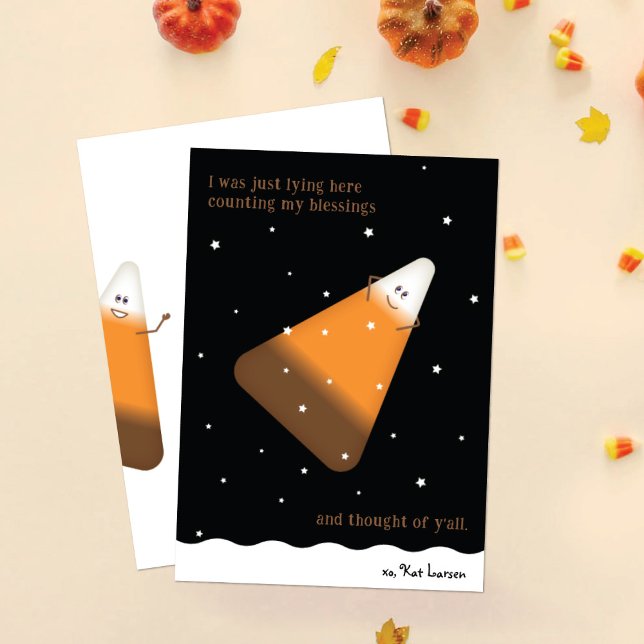 Chocolate Candy Corn Happy Fall Holiday Card (Creator Uploaded)