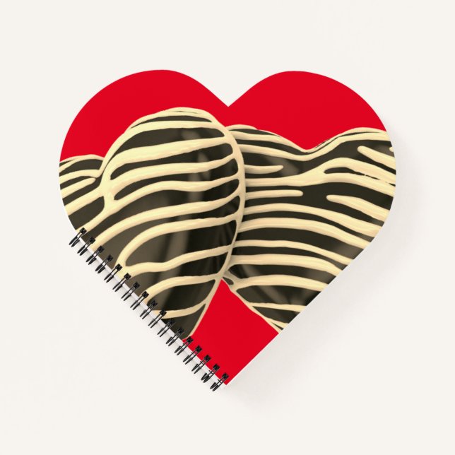 Chocolate candy heart red sweet cute notebook (Front)