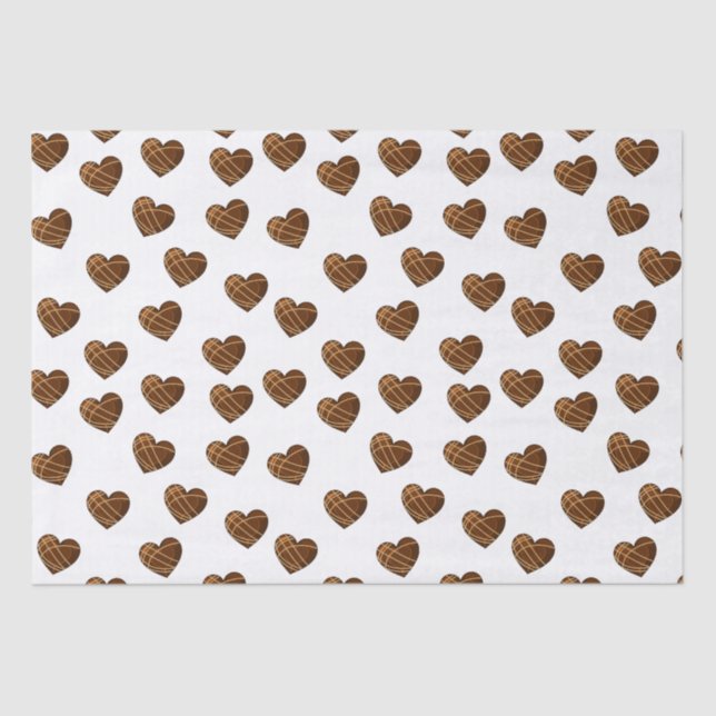 Chocolate Candy Hearts  Tissue Paper (Front)