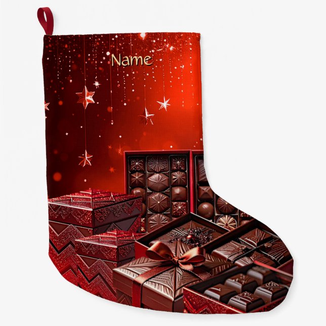 Chocolate Candy Holiday Stocking (Front)