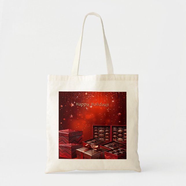 Chocolate Candy Holiday Tote Bag (Front)