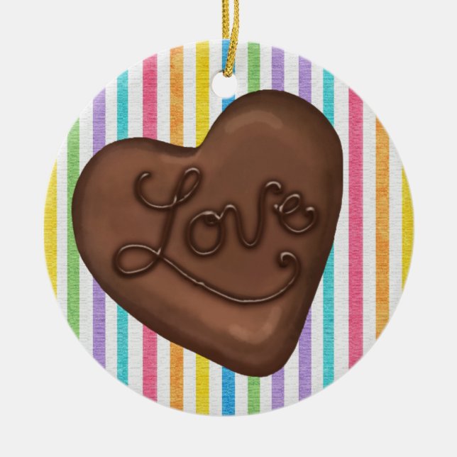 Chocolate Candy Love - SRF Ceramic Tree Decoration (Front)