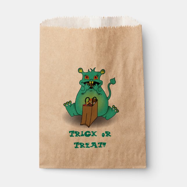 Chocolate Candy Monster Favour Bags (Front)