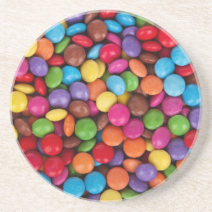 Chocolate candy rainbow colour coaster