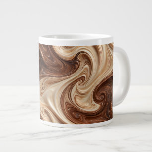 Chocolate Cappuccino Swirl Rich Textural Large Coffee Mug