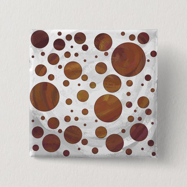 Chocolate Carmel Swirl Polka Dot 15 Cm Square Badge (Front)